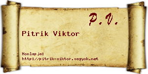 Pitrik Viktor névjegykártya